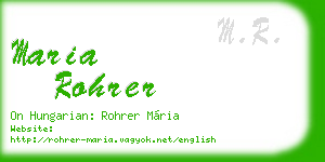 maria rohrer business card